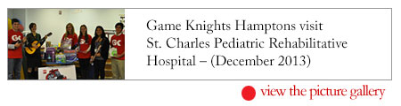 Game Knights Hamptons visit St.Charles Pediatric Rehabilitation Hospital (December 2013)